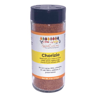 Chorizio, healthy chorizo seasoning, in jar