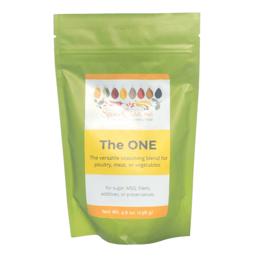 The pouch front of the ONE spice blend, the best all-purpose seasoning