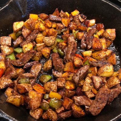 Customizable 15-Minute Balsamic-Glazed Sirloin with Potatoes and Bell Peppers