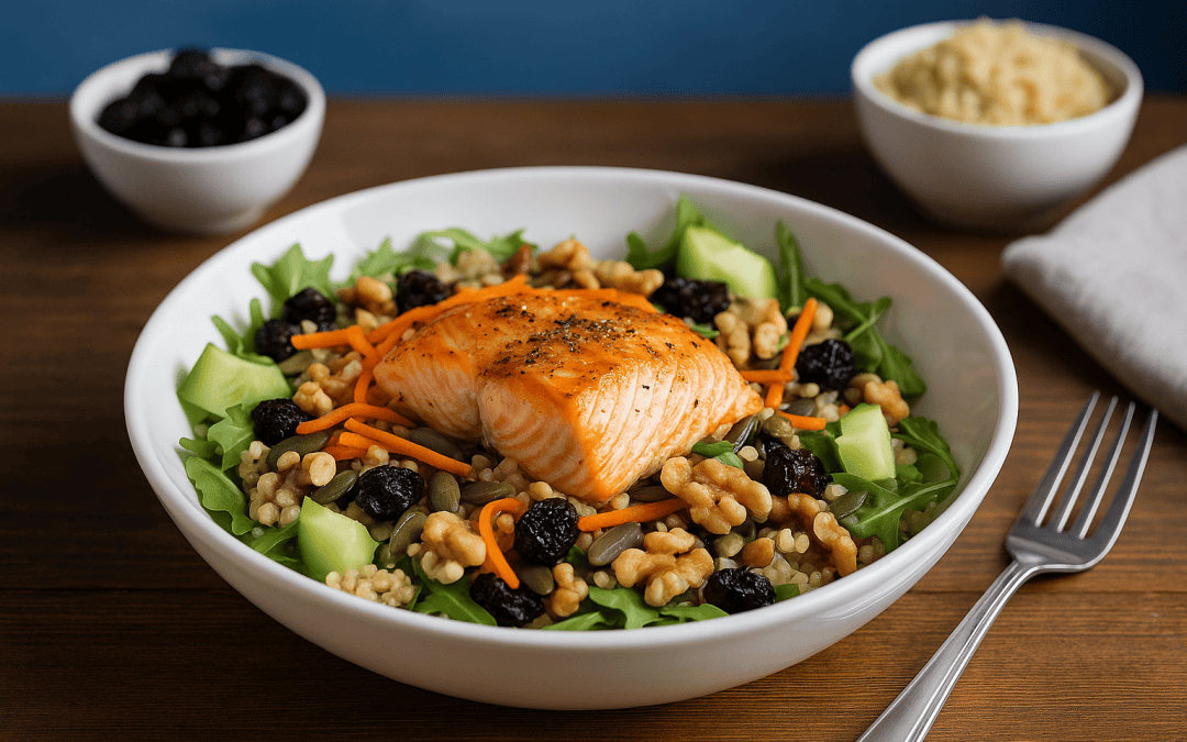 Salmon Quinoa Bowl with Tart Cherries
