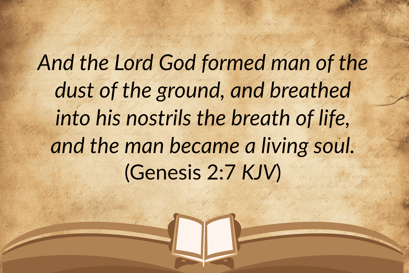 Genesis 2:7 scripture graphic describing God breathing the breath of life into man, supporting the biblical foundation of breathing